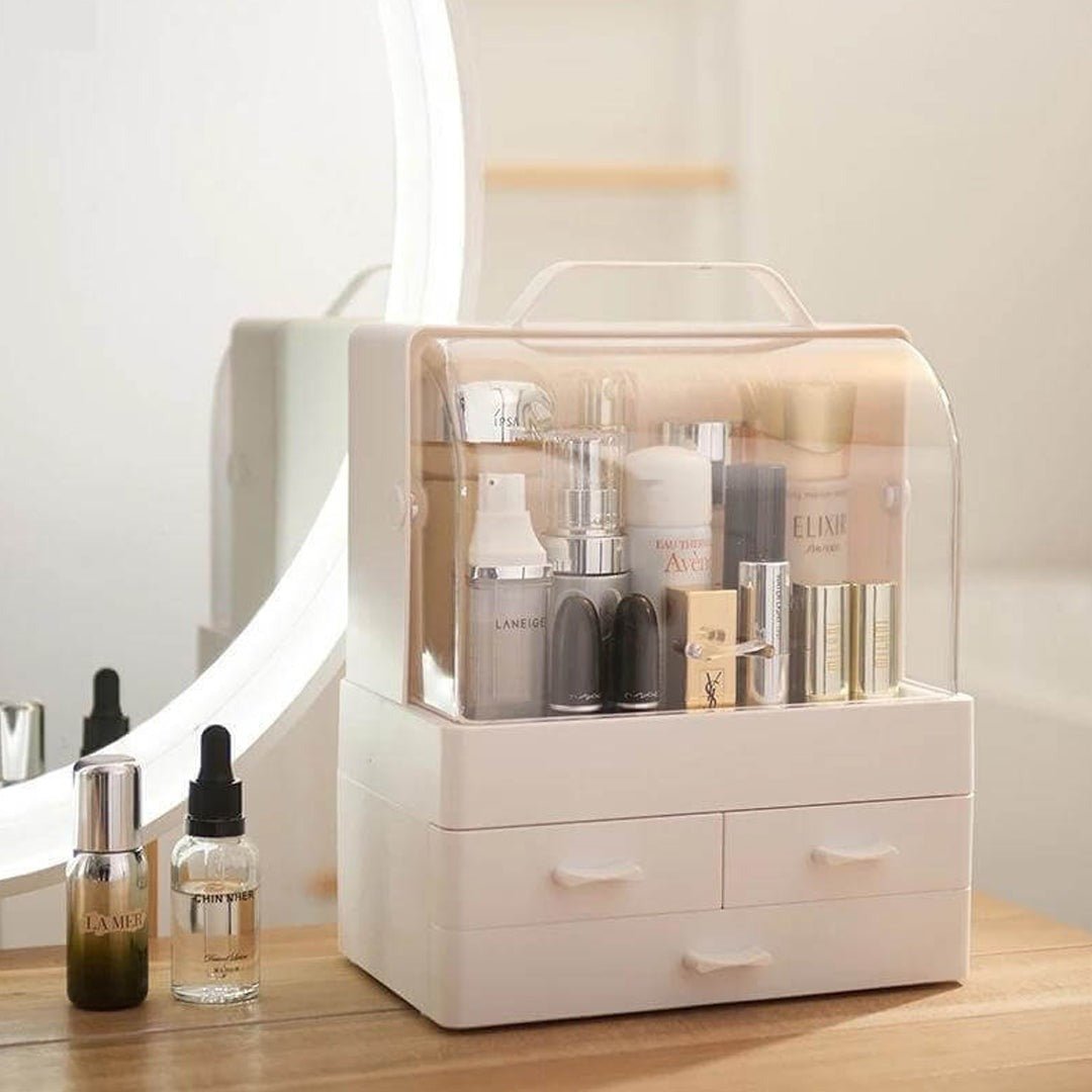 Cosmetic Organizer | Makeup Storage Box with Compartments & Drawers - Saadiq.pk