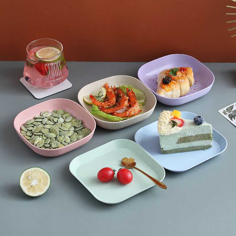 Creative Dish Set – 10 Colorful Plastic Plates, Microwave & Dishwasher Safe - Saadiq.pk
