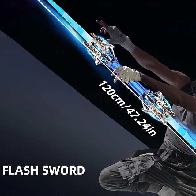 2-in-1 LED Light Sword Toy with Sound Effects