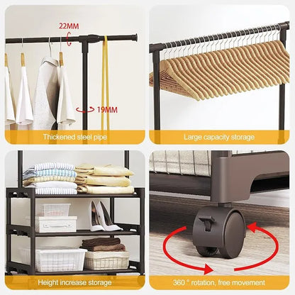 Multifunctional Cloth Rack With Wheels