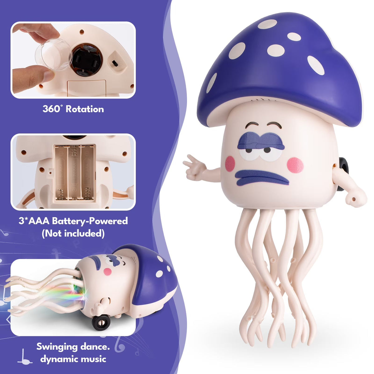Dancing Mushroom Toy with Lights & Music | Crawling Baby Toy
