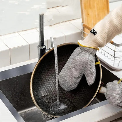 Steel Wire Cleaning Gloves – Durable Scrubbing & Protection Gloves