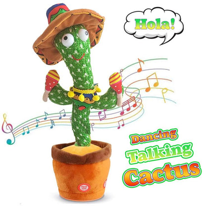 Dancing & Talking Cactus Toy | Singing Mimicking Cactus with Lights | Funny Dancing Plush Toy for Kids - Saadiq.pk