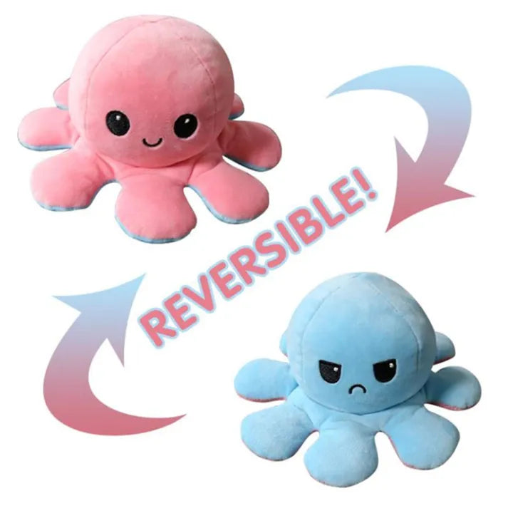 Reversible Octopus Plush Toy – 2-in-1 Mood Flip Soft Toy