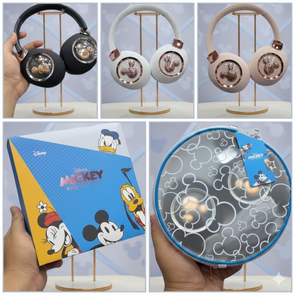 Disney Mickey Wireless Headphones – Cute Over‑Ear Bluetooth Headset with Carry Case - Saadiq.pk