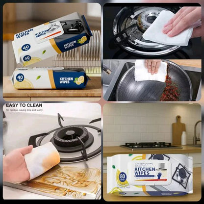 Disposable Kitchen Cleaning Wipes | Grease & Stain Remover Wet Wipes - Saadiq.pk