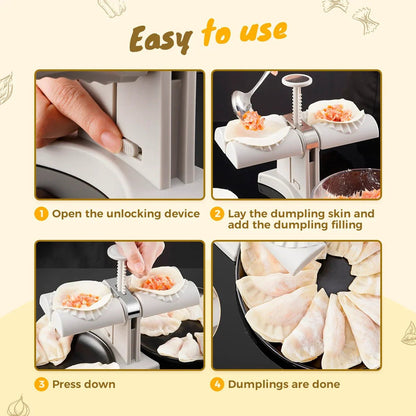 Double Head Dumpling Maker – Automatic Dumpling & Samosa Mold Press Tool - Saadiq.pk