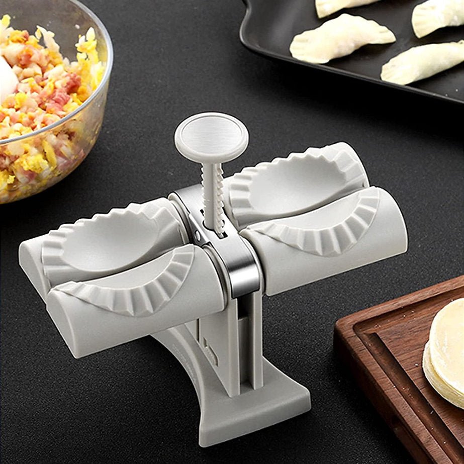 Double Head Dumpling Maker – Automatic Dumpling & Samosa Mold Press Tool - Saadiq.pk