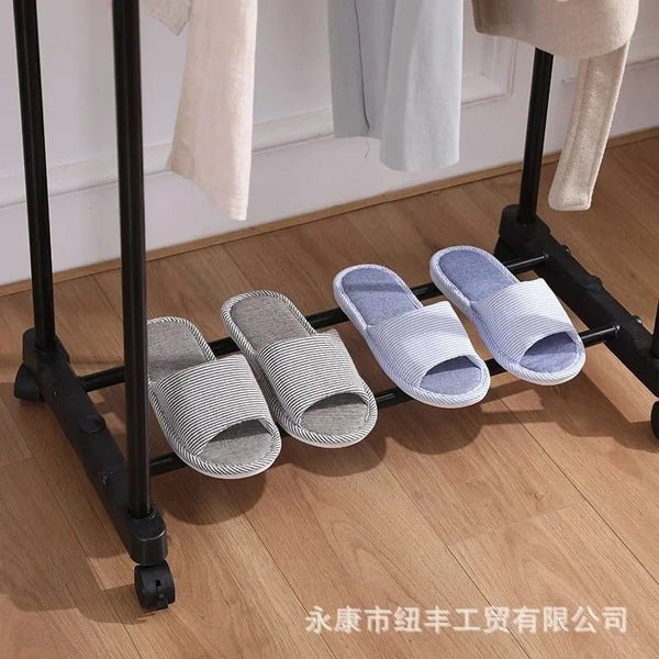 Double Pole Clothes Rack – Adjustable Garment Organizer - Saadiq.pk
