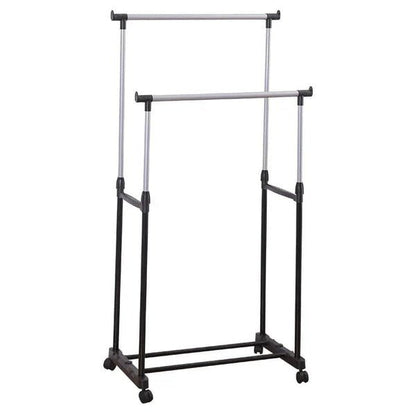 Double Pole Clothes Rack – Adjustable Garment Organizer - Saadiq.pk