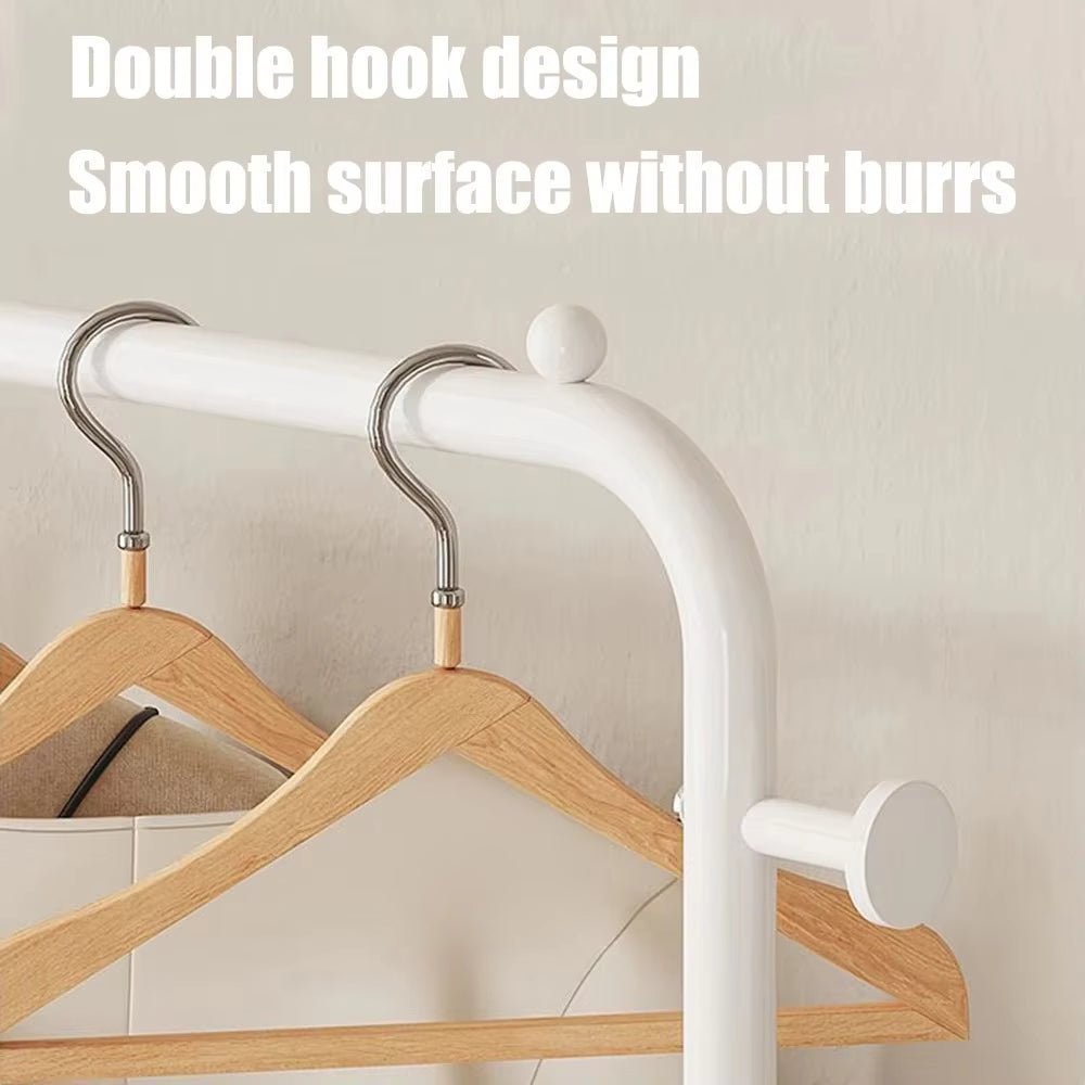 Double Pole Freestanding Coat & Hat Rack with 3 Shelves – Stylish Organizer - Saadiq.pk