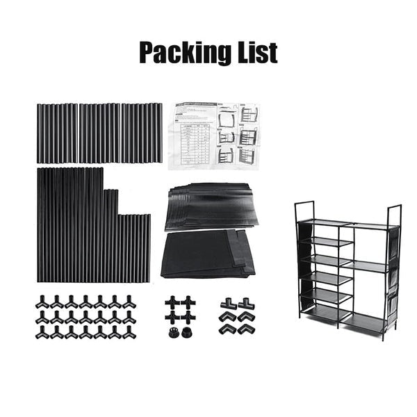 Double Row Shoe Rack With Side Pocket – Space - Saving Footwear Organizer - Saadiq.pk