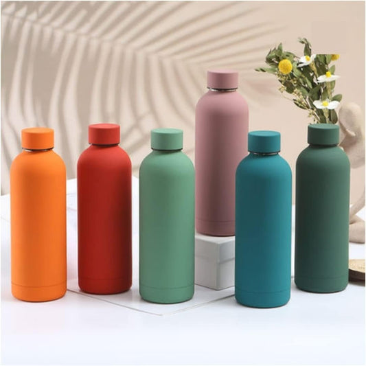Double Wall Stainless Steel Water Bottle 500ML – Leakproof Thermal Flask for Gym & Sports - Saadiq.pk