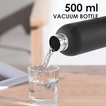 Double Wall Stainless Steel Water Bottle 500ML – Leakproof Thermal Flask for Gym & Sports - Saadiq.pk