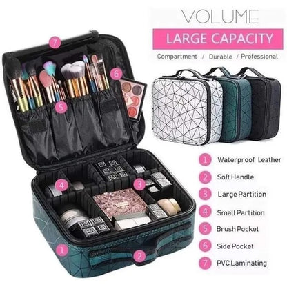 Waterproof Travel Makeup Storage Bag with Pouch – Large Capacity Toiletries & Cosmetic Organizer for Women