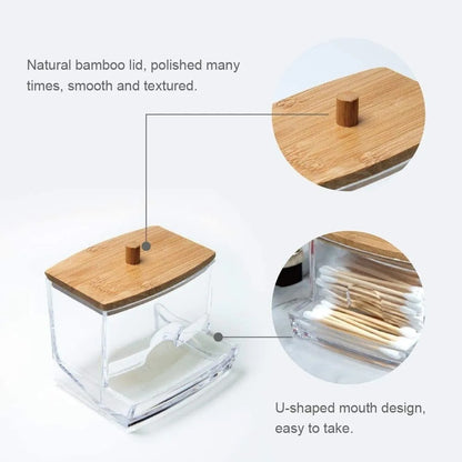 Toothpick & Cotton Swab Dispenser – Transparent Dustproof Storage Box