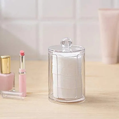 Bamboo Makeup Cotton Swabs Organizer – Eco-Friendly Storage Box with Lid
