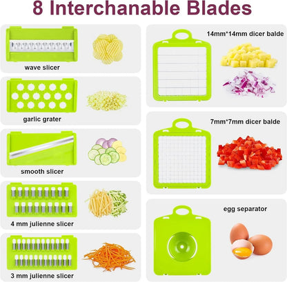 A.Q Multifunctional 12 in 1 Nicer Dicer Vegetable Cutter – Veggie Chopper, Slicer & Grater