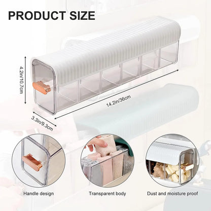 6-Cell Clear Wall Mounted Storage Box – Multipurpose Organizer