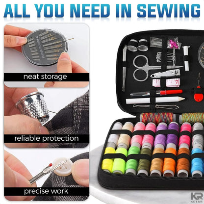 95-Piece Portable Sewing Kit – Complete Toolbox for Beginners & Professionals