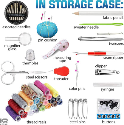 95-Piece Portable Sewing Kit – Complete Toolbox for Beginners & Professionals