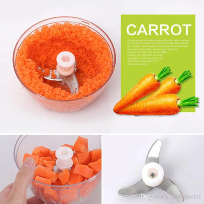 Manual Hand Pull Food Chopper – Multi-Blade Vegetable & Fruit Cutter