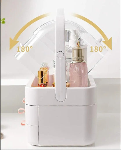Modern Cosmetic Organizer – Makeup Storage Holder with Drawer & Handle