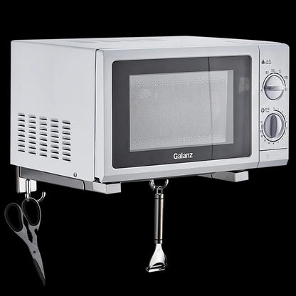 Microwave Oven Stand with 2 Hooks – Kitchen Storage & Organizer