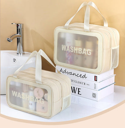 Frosted Makeup Bag – Large Capacity & Waterproof Cosmetic Pouch