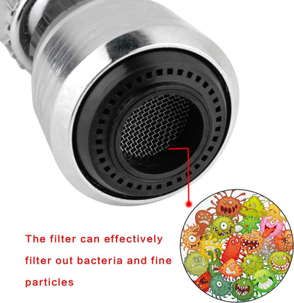 360° Flexible Faucet Nozzle – Dual Spray Kitchen & Bathroom Tap Extender