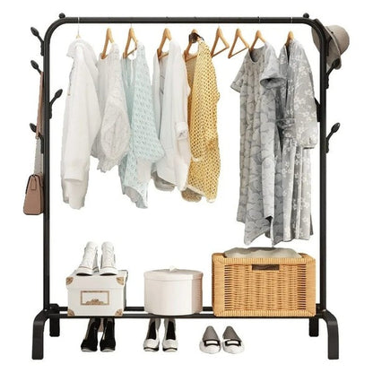 Cloth Hanging Stand with Wheels – Portable Garment Rack Organizer