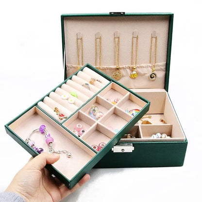 Double Layer Leather Jewellery Box – Elegant Storages