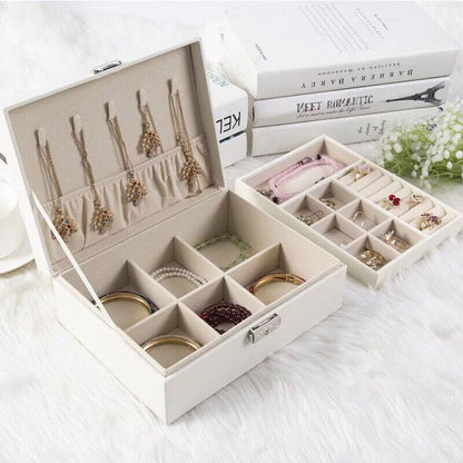 Double Layer Leather Jewellery Box – Elegant Storages