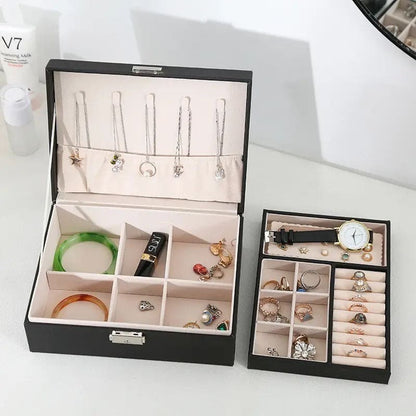 Double Layer Leather Jewellery Box – Elegant Storages
