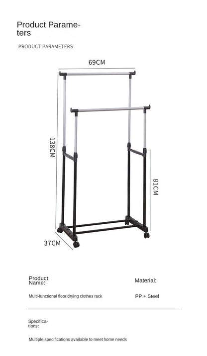 Double Pole Clothes Rack – Adjustable Garment Organizer
