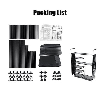 Double Row Shoe Rack With Side Pocket – Space-Saving Footwear Organizer