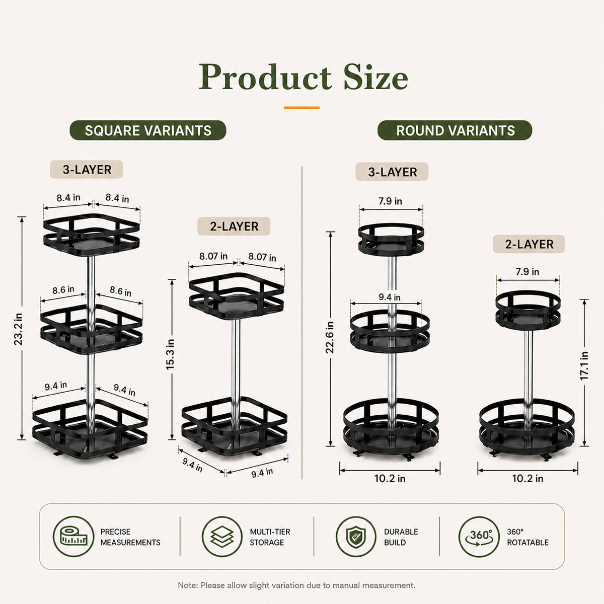 360° Rotating Metal Organizer – Space-Saving Storage Rack