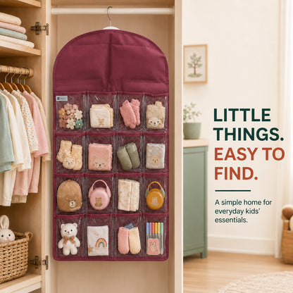16-Pocket Clear-View Hanging Organizer – Transparent Storage Pockets for Closet, Bedroom & Bathroom