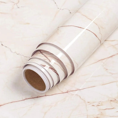 Self-Adhesive Marble Sheet – Oil & Heat Resistant Kitchen Wallpaper