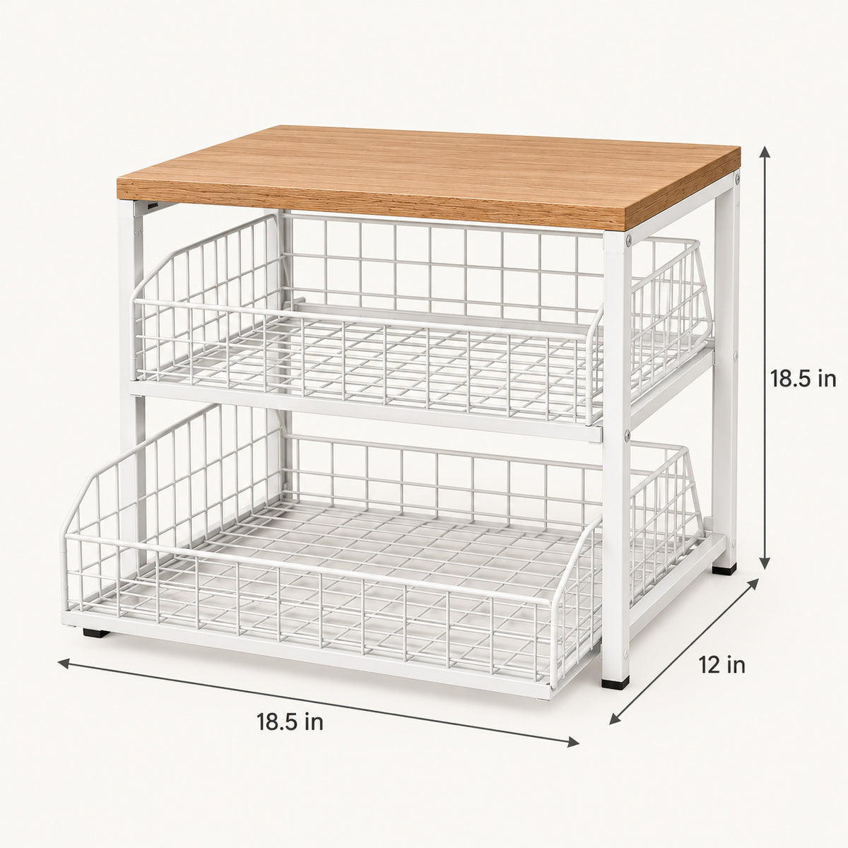 Dual pull-out kitchen countertop organizer for space-saving kitchen storage
