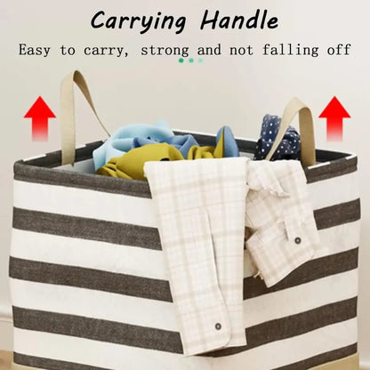 Fabric Laundry Storage Bag – Foldable Dirty Clothes Organizer