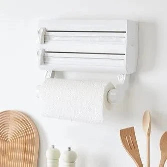 Wall Mounted Triple Paper Dispenser – Foil, Cling Film & Tissue Holder
