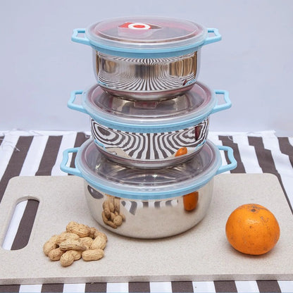 3-Piece Stainless Steel Mixing Bowls – Durable & Multi-Purpose Kitchen Set