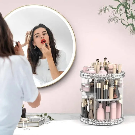 360° Rotating Acrylic Makeup Organizer Stand