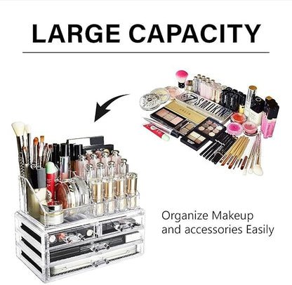 Acrylic Cosmetic Organizer with Drawer – Transparent Makeup Storage Box