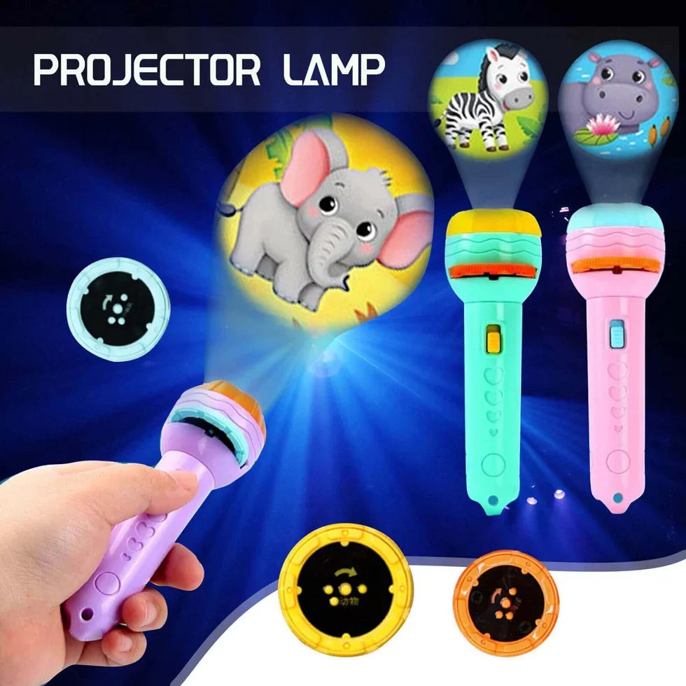 Kids Projector Flashlight Toy with 3 Slide Discs (24 Images) | Educational Projection Torch
