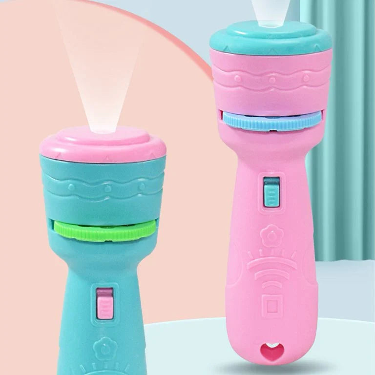 Kids Projector Flashlight Toy with 3 Slide Discs (24 Images) | Educational Projection Torch