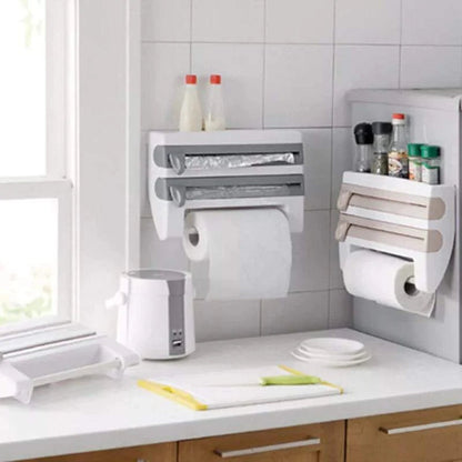 Wall Mounted Triple Paper Dispenser – Foil, Cling Film & Tissue Holder