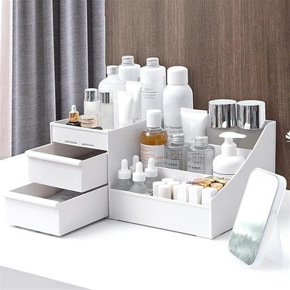 Dressing Table Makeup Organizer – Multi - Compartment Storage Box - Saadiq.pk