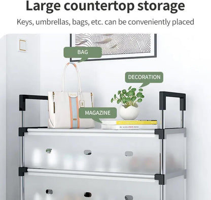 Dustproof Shoe Rack Organizer | 5/6/7 Layer Waterproof Shoe Stand | Space - Saving Storage Shelf for Home - Saadiq.pk